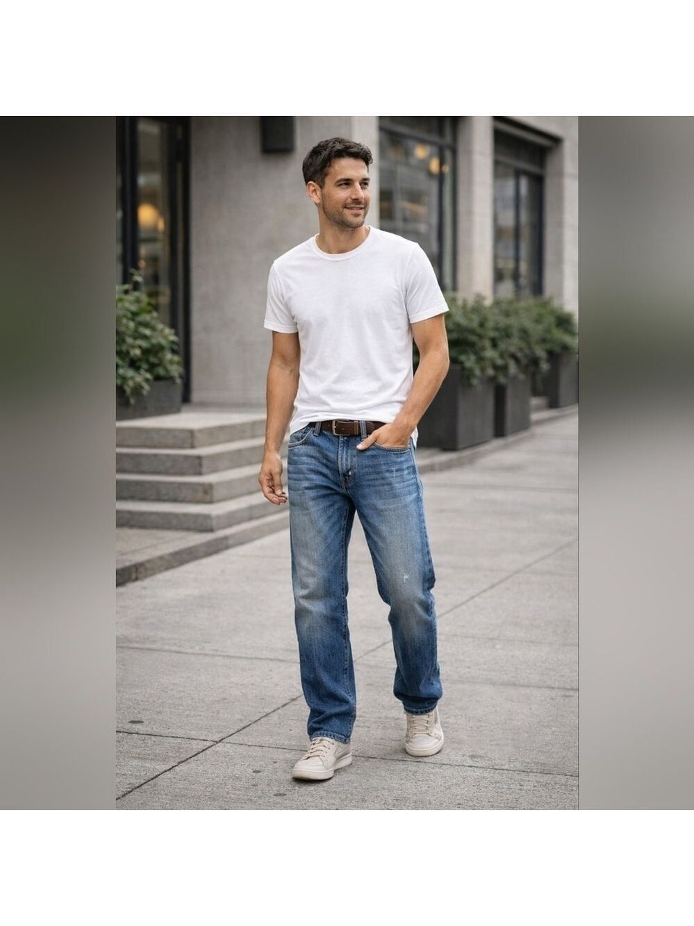 Men's Polo Ralph Lauren Classic Fit distressed Blue Straight Jeans 36 32 new